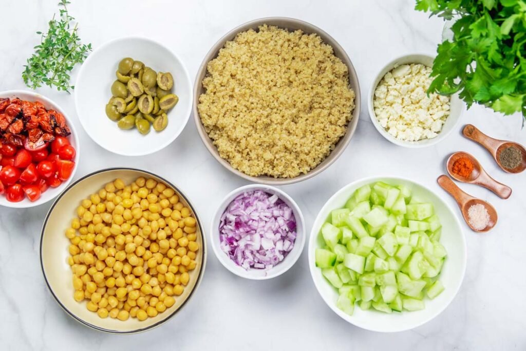 ingredients for Quinoa Salad 