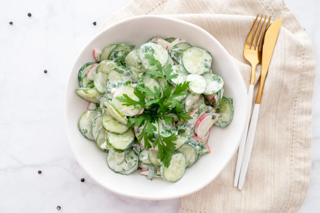 Creamy Summer Cucumber Radish Salad Recipe